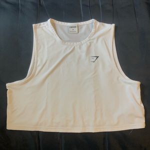 GYMSHARK WHITE TRAINING CROP TOP